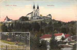 Linz Austria 1908 Postcard Postlinberg Church  Posted to San Francisco CA USA