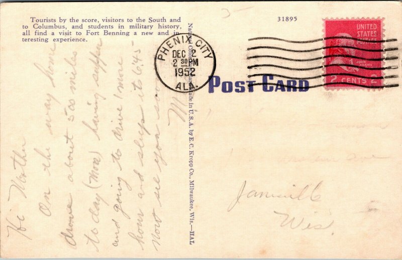 Vtg 1950s The Main Theatre Army Base Fort Benning Georgia GA Military Postcard