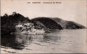 Brazil Santos Fortaleza da Barra Vintage Postcard C135