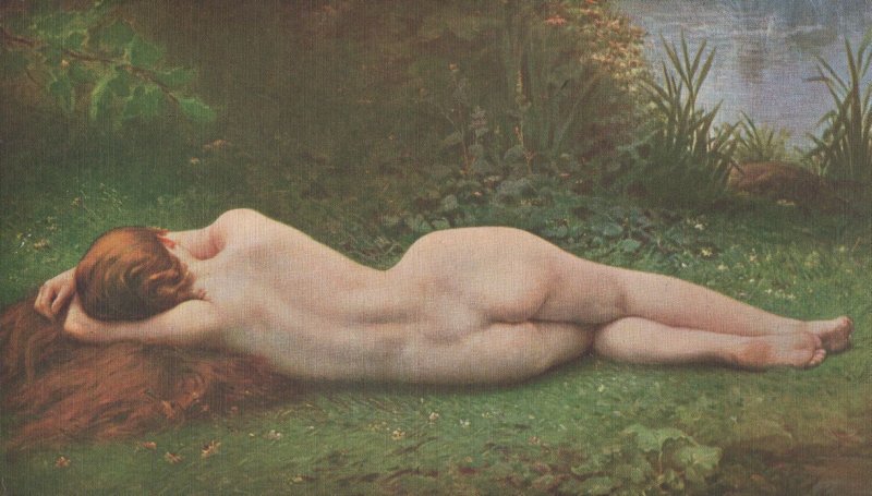 Jules Scalbert Nymphe Antique Nude French Painting Postcard