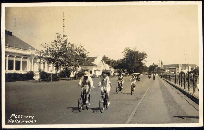 indonesia, JAVA WELTEVREDEN, Postweg, Bicycle Bike (1930) RPPC