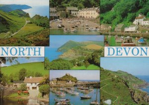 Devon Postcard - Views of North Devon - Used -   RR7980