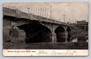 1910  Cement Bridge  Canal   Dover Ohio   Postcard