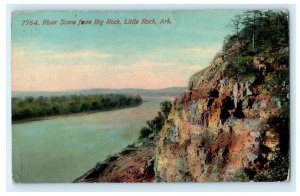 River Scene from Big Rock Little Rock Arkansas 1912 Fort Wayne Vintage Postcard 