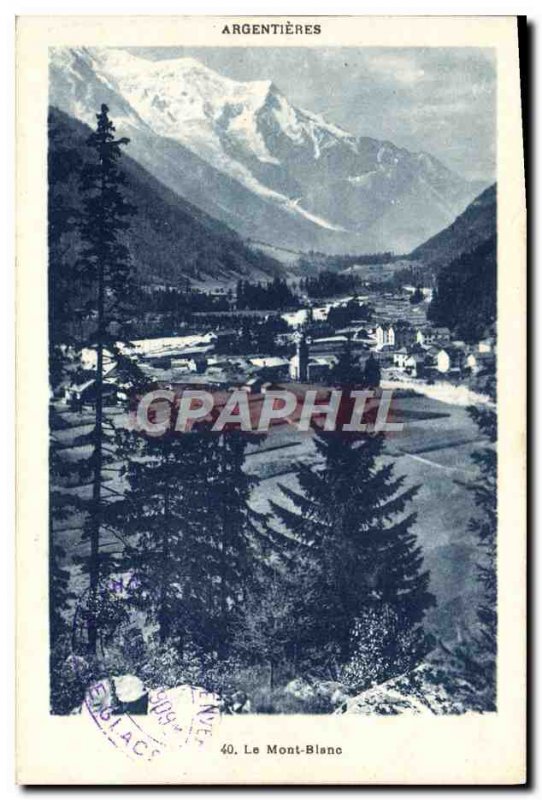 Old Postcard Mont Blanc Argentieres