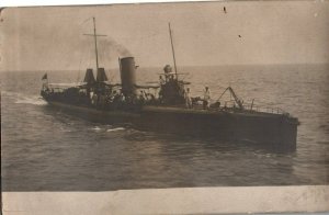 Italian Navy Cruiser Fleet Sailors Seamen on Deck in Milan - c1910s RPPC