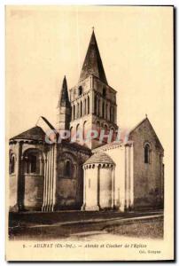 Postcard Old Aulnay Apse and Tower of the Church