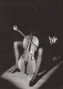 Sexy Cello Bass Player Stiletto High Heels Photo Music Art Postcard