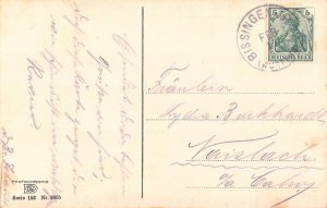 A090 Landscape 1914 Spring Flowers Forest Trees Cottage Bisingen postcard