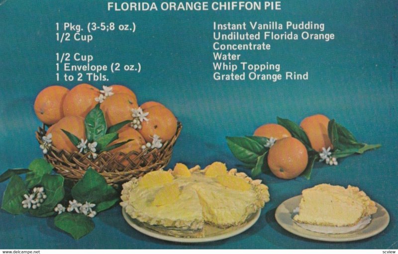 Recipes (cooking), 50-60s ; Florida Orange Chiffon Pie