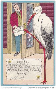 Stork Delivering Letter 1910
