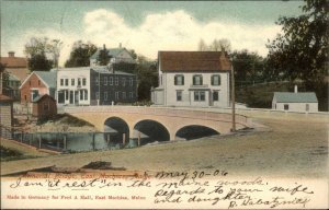 East Machias Maine ME Memorial Bridge c1905 Private Mailing Card Postcard