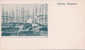 Tacoma WA Loading Lumber at Tacoma Washington Ships Unused PMC Postcard E80