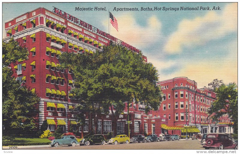 Majestic Hotel, Apartments, Baths, HOT SPRINGS National Park, Arkansas, 1930-...