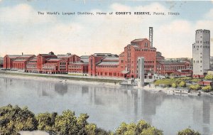 J60/ Peoria Illinois Postcard Linen Alcohol Distillery Corby's Reserve  318