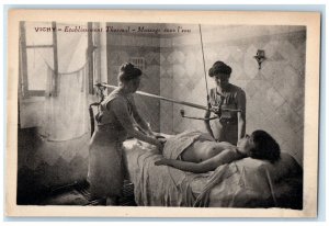 c1940's Underwater Massage Thermal Establishment Vichy France Postcard