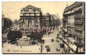 Old Postcard Brussels Place De Brouckere