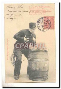 Old Postcard Wine of & # 39ordinaire (alcohol military policeman)