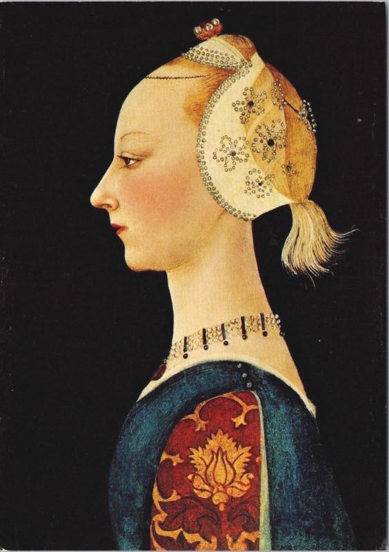 'A Young Lady of Fashion' Paolo Uccello Art Artist Repro Unused Postcard D50