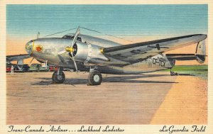 LaGuardia Field NY Trans-Canada Airliner Lockheed Lodestar Postcard