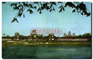 In Old Postcard Entrance Gateway to Angkor Wat Cambodia Seen