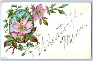 Wheatville Minnesota MN Postcard Border And Flowers Leaves Scene c1910's Antique