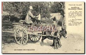 Old Postcard Le Gars Falaise Charette Donkey Folklore Costume