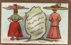 Vintage Postcard 1910's O Wad Some Pow'r The Giftie Gie us To See Oursels Comic