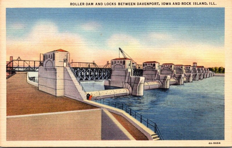 Iowa Davenport Roller Dan and Locks Between Davenport and Rock Island Illinoi...