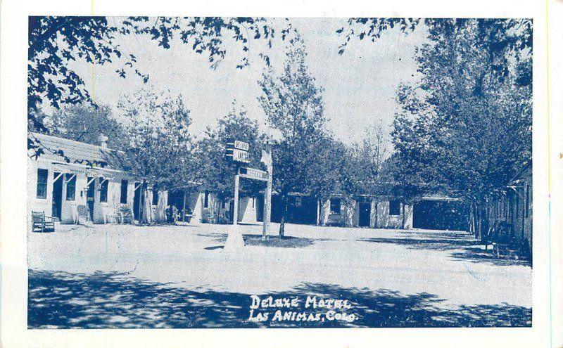 Deluxe Motel Roadside 1950s Las Animas Colorado Eldridge postcard 5920