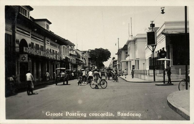 indonesia, JAVA BANDUNG, Groote Postweg Concordia, Lafayette 1920s RPPC Postcard