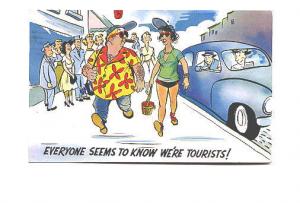 Cartoon, Everyone Seems to Know Were Tourists, Humour, Used 1959