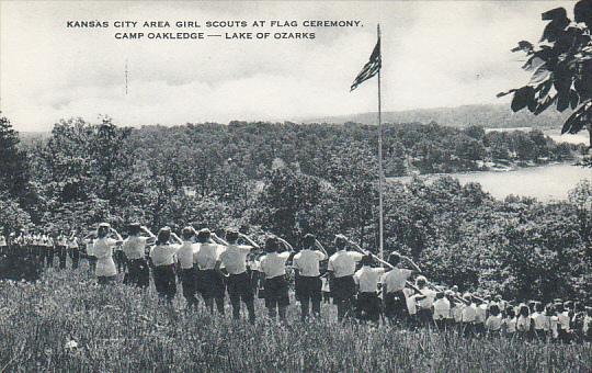 Kansas City Area Girl Scouts At Flag Ceremony Camp Oakledge Lake Of The Ozark...