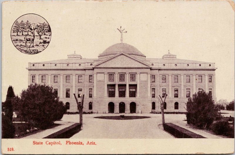 Phoenix AZ State Capitol c1908 Wheelock Postcard G28