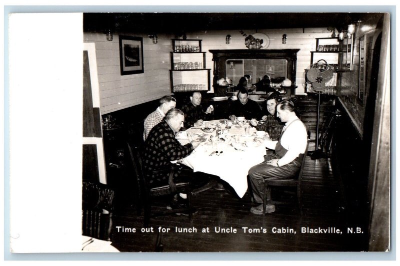 Blackville NB Canada Postcard Lunch at Uncle Tom's Cabin c1950's RPPC Photo
