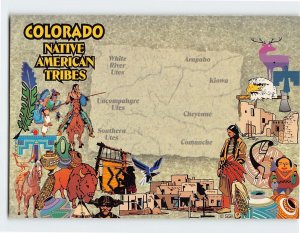 Postcard Native American Tribes Colorado USA