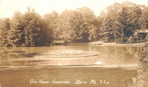 Bath ME Oak Grove Cemetary, Real Photo Postcard