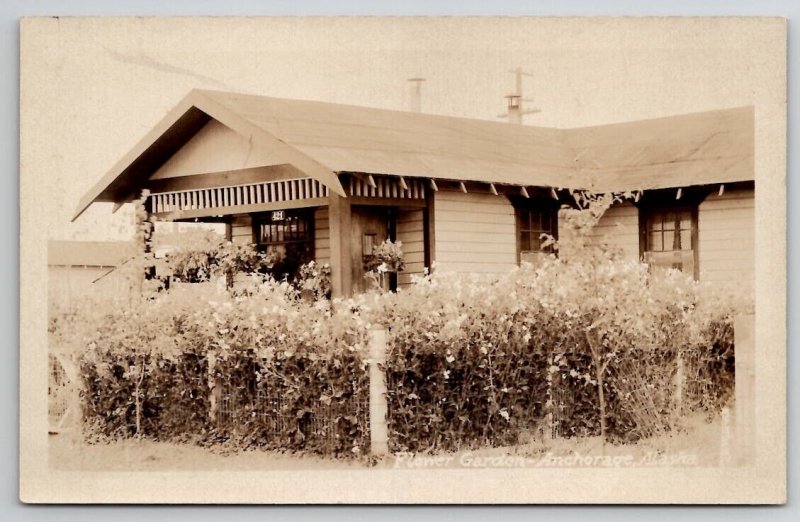 RPPC Anchorage Alaska Cottage And Flower Garden c1920s Real Photo Postcard A47