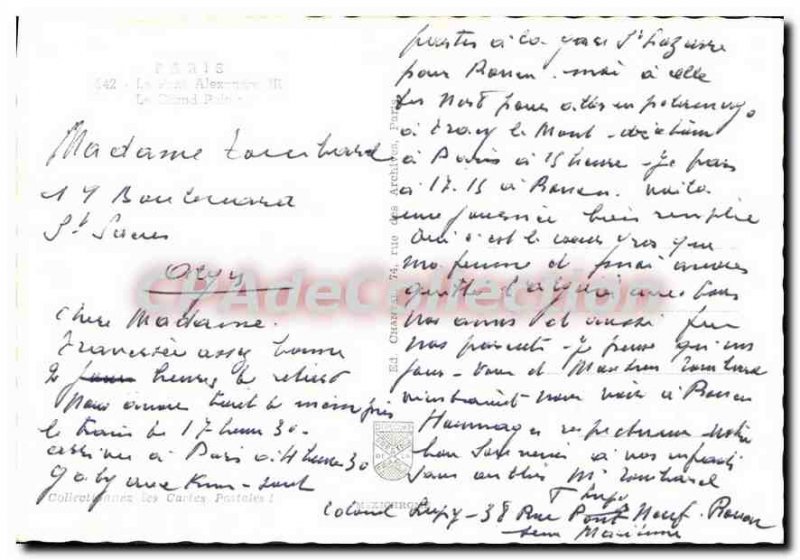 Modern Postcard Paris Pont Alexandre III