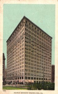 Vintage Postcard 1909 View of Railway Exchange Building Chicago Illinois ILL