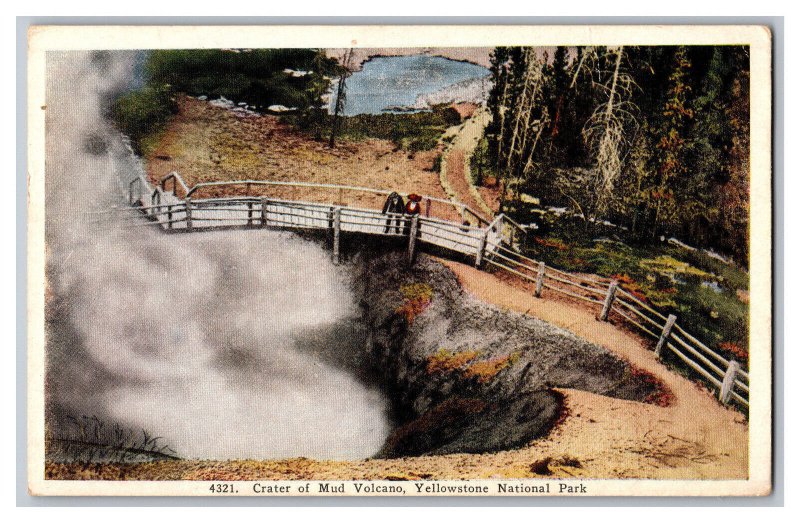 Vintage Postcard Crater Of Mud Volcano Yellowstone National Park 