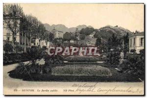 Old Postcard Menton Public Garden