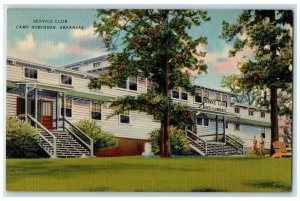 c1940's Service Club Cafe Library Exterior Camp Robinson Arkansas AR Postcard