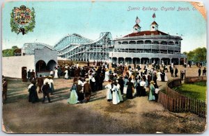 VINTAGE POSTCARD SCENIC AMUSEMENT RAILWAY RIDE CRYSTAL BEACH ONTARIO CANADA 1909