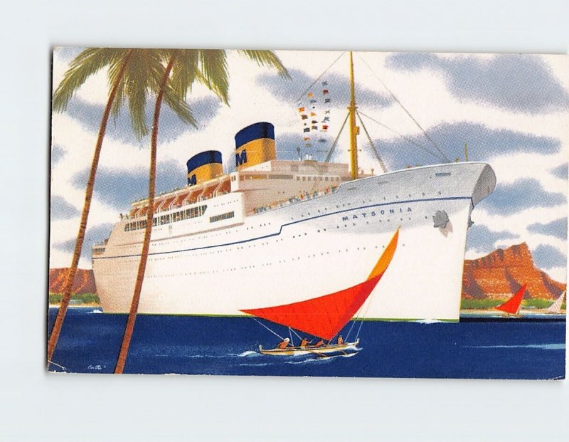 Postcard Matsonia Matson Lines Luxury Liner USA
