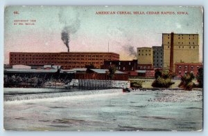 Cedar Rapids Iowa IA Postcard American Cereal Mills Building c1910's Antique