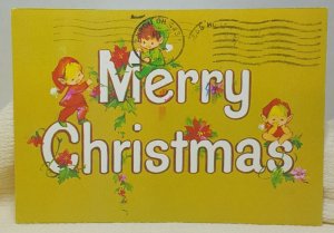 Merry Christmas Elves Vintage Postcard