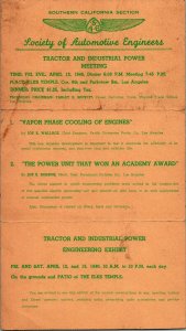 So California SAE Society Automotive Engineers 1940 Inaugural Meeting Postcard