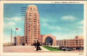 Postcard TRAIN STATION SCENE Buffalo New York NY AL7696