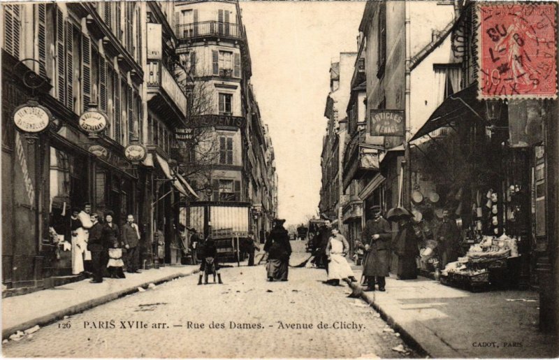 CPA PARIS 17e Rue des Dames Avenue de Clichy (1248994)